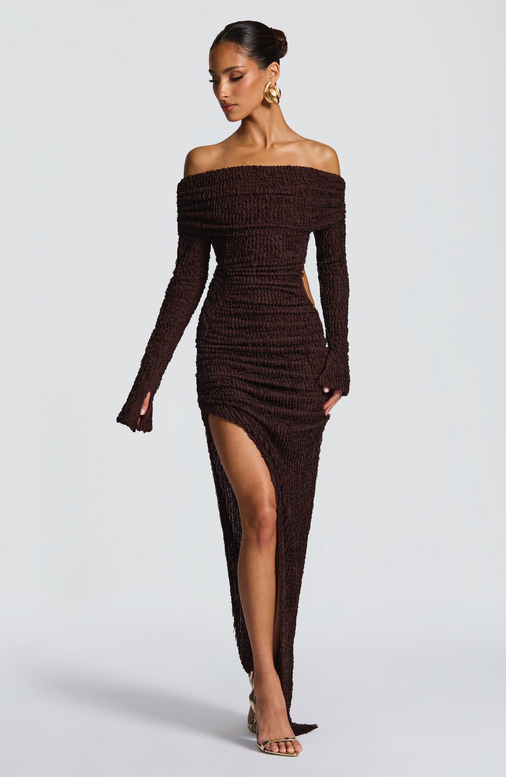 Adelphia Midi Dress - Plum Brown