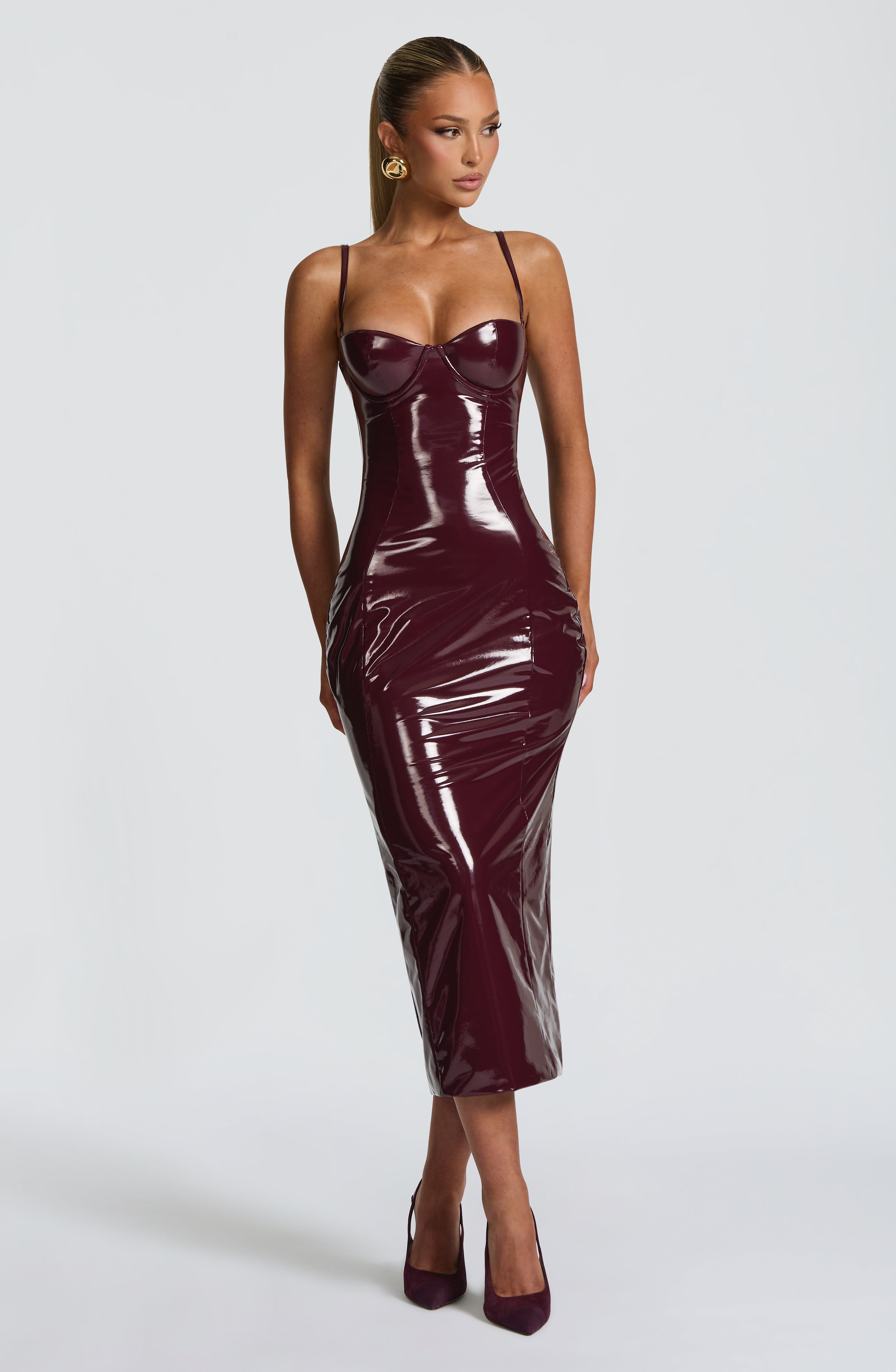 Amala Midi Dress - Cherry Lacquer