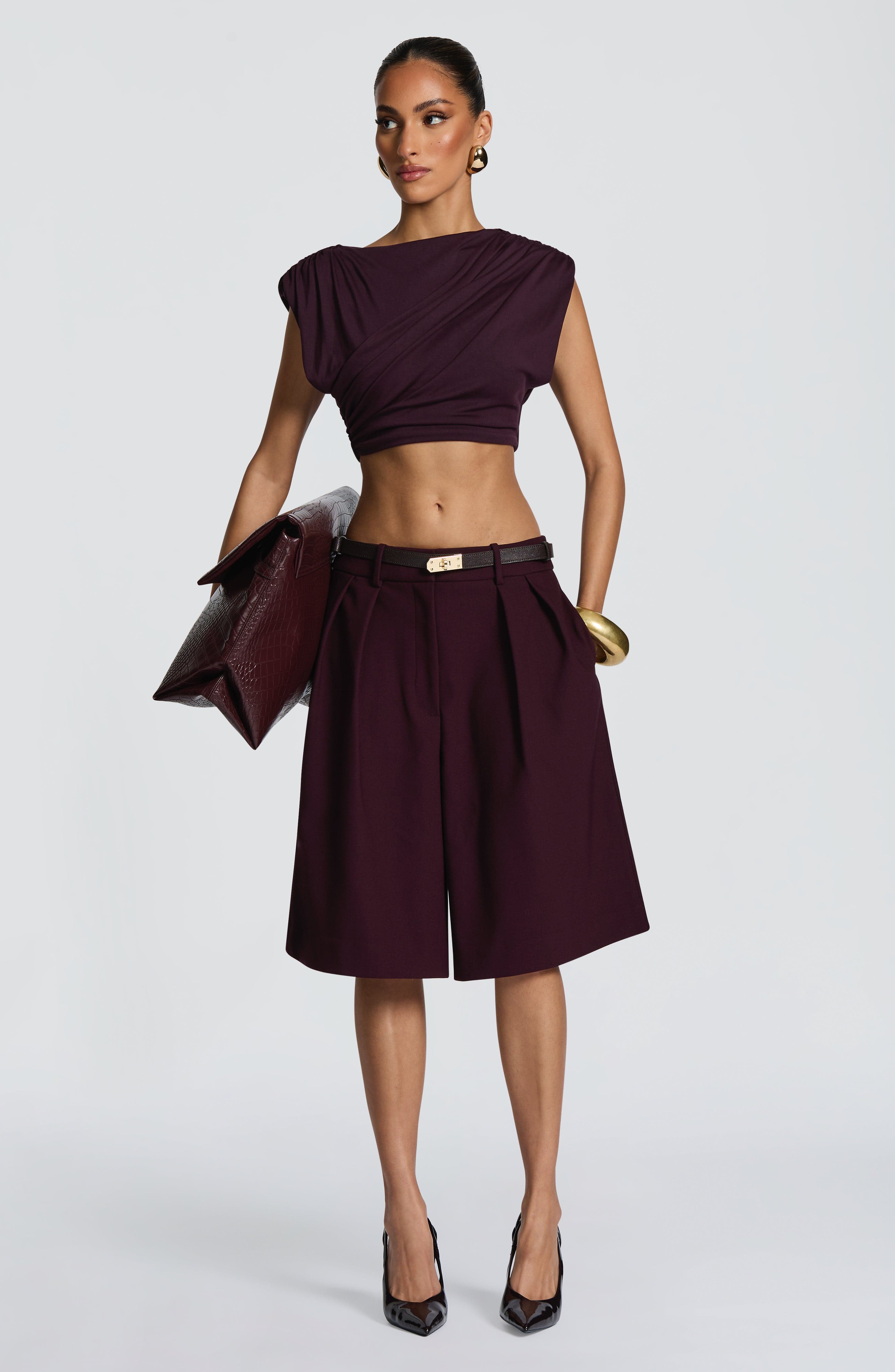 Ausra Bermuda Shorts - Plum