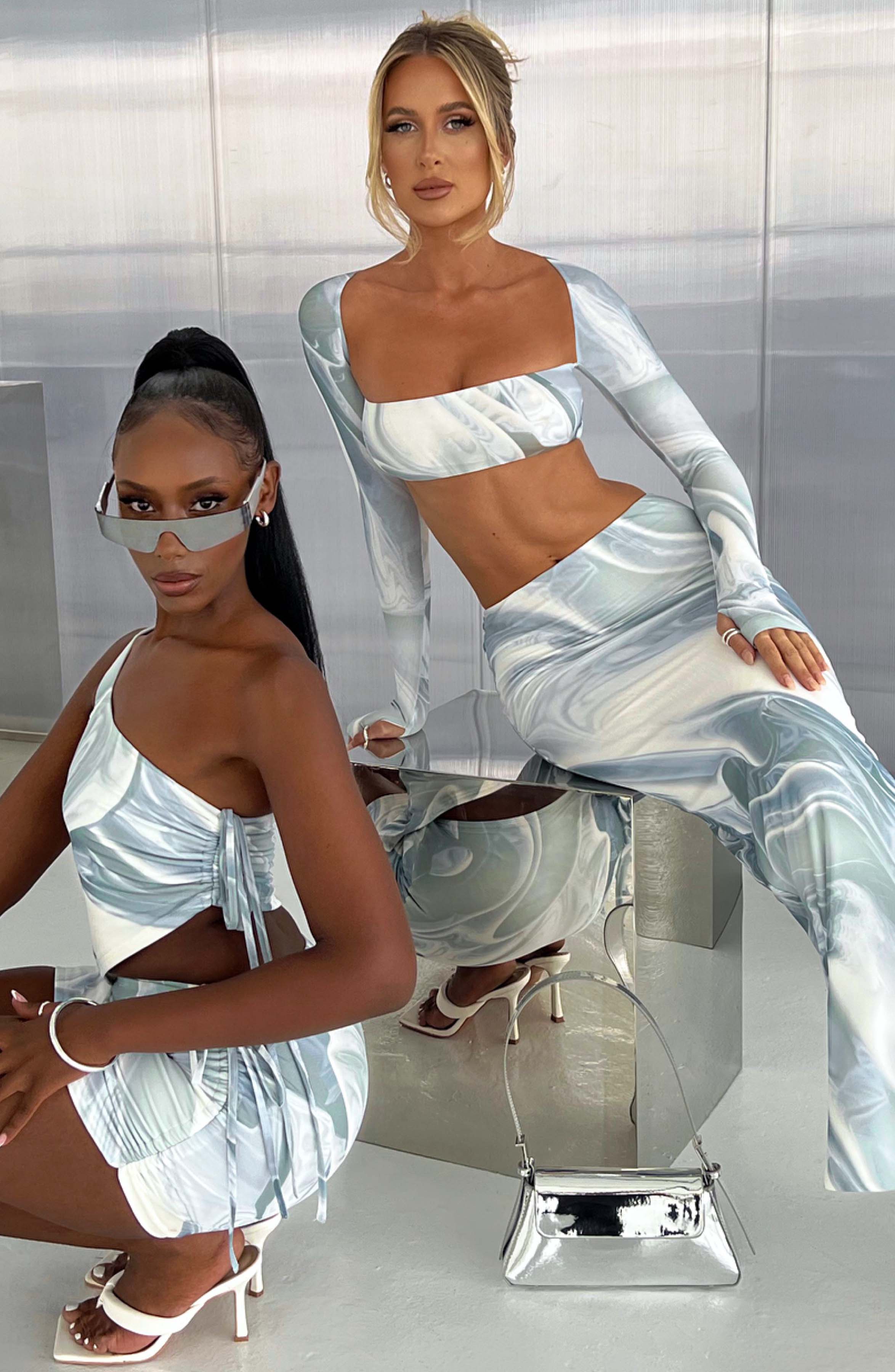 Blair Maxi Skirt - Grey Haze Print