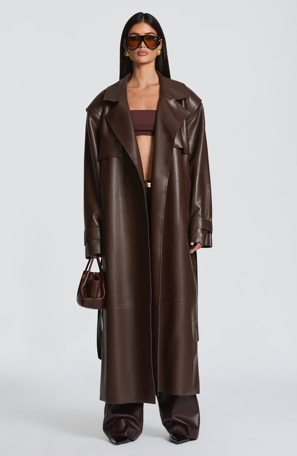Bridget Trench Coat - Plum Brown