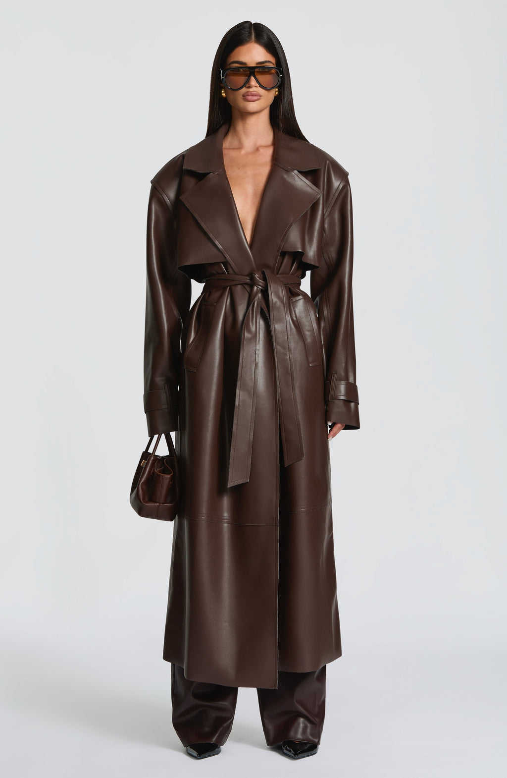 Bridget Trench Coat - Plum Brown