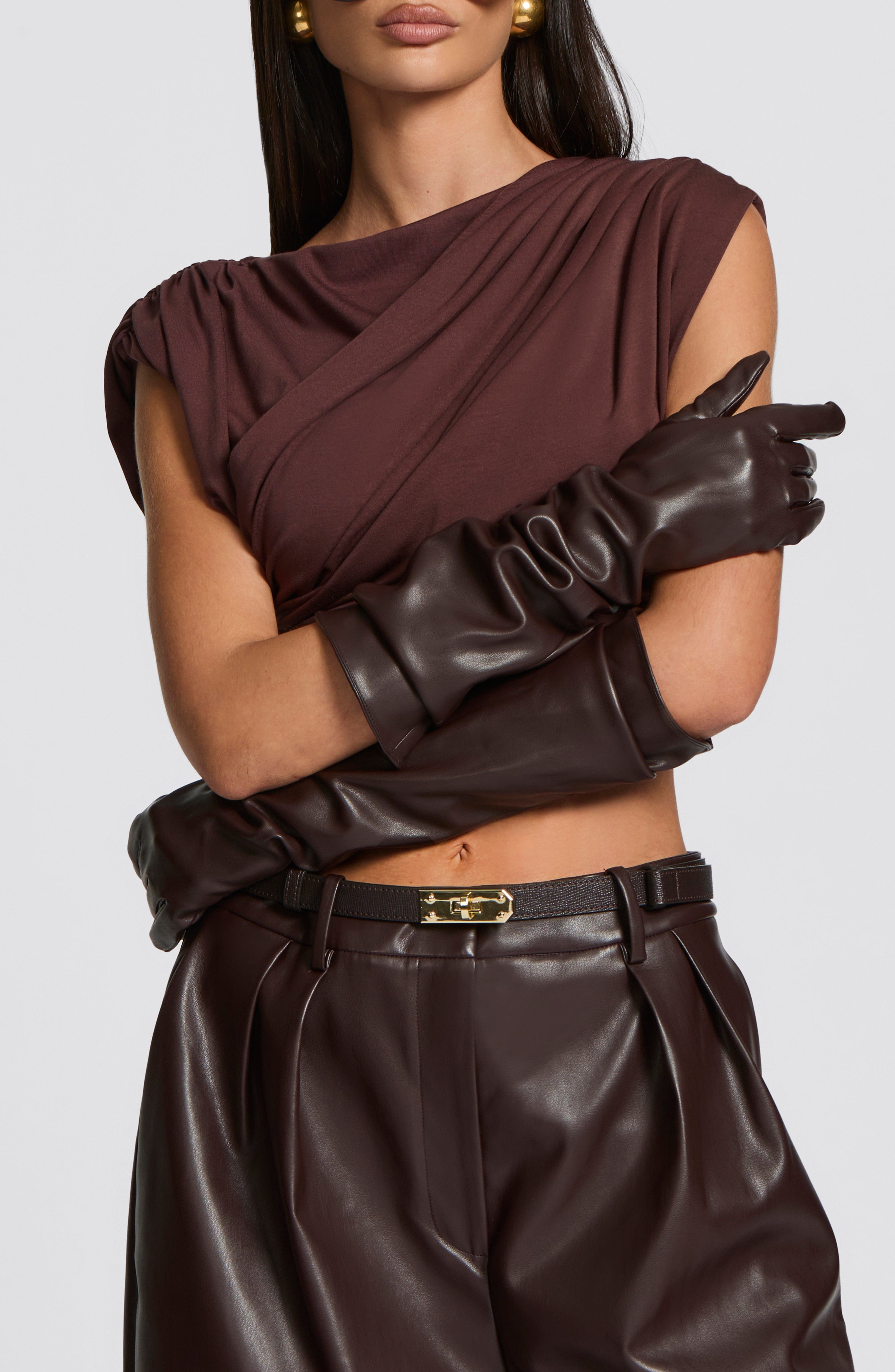 Frankie Gloves - Plum Brown