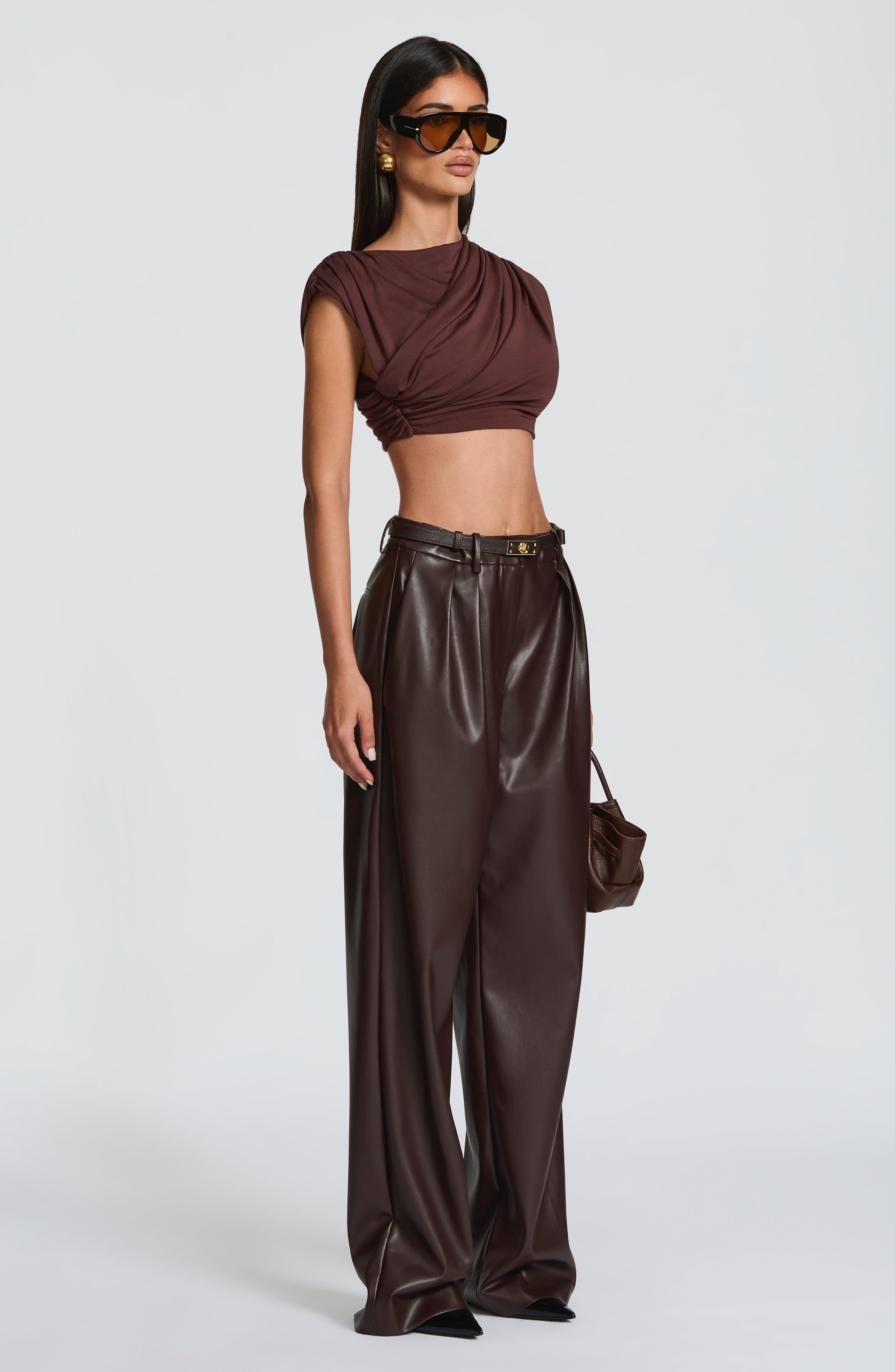Glenda Pants - Plum Brown