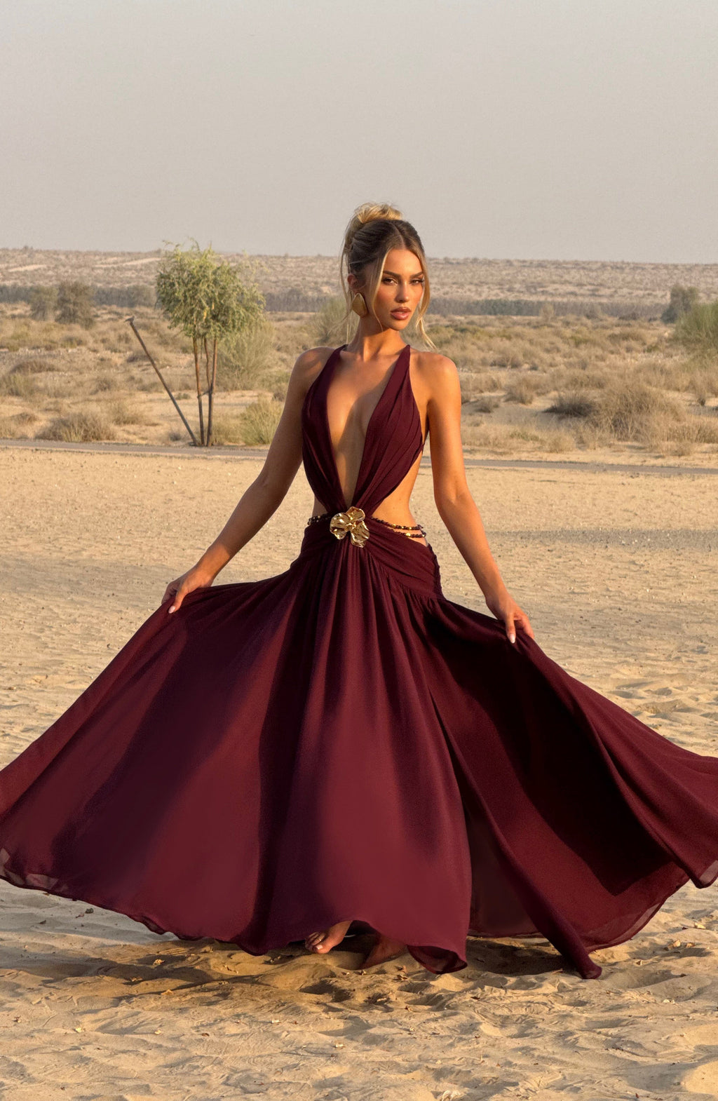Indianna Maxi Dress - Cherry Lacquer