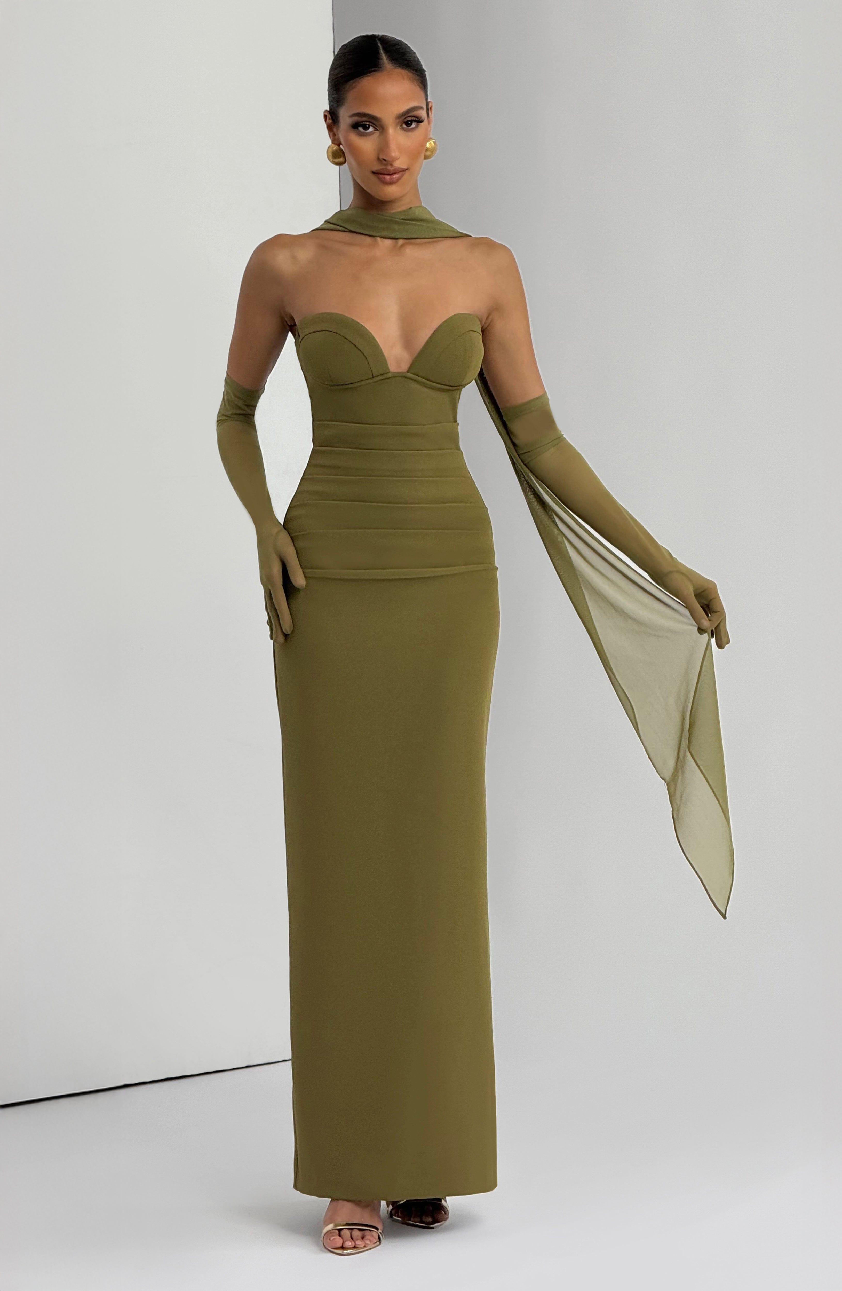 Lindsey Maxi Dress - Deep Olive