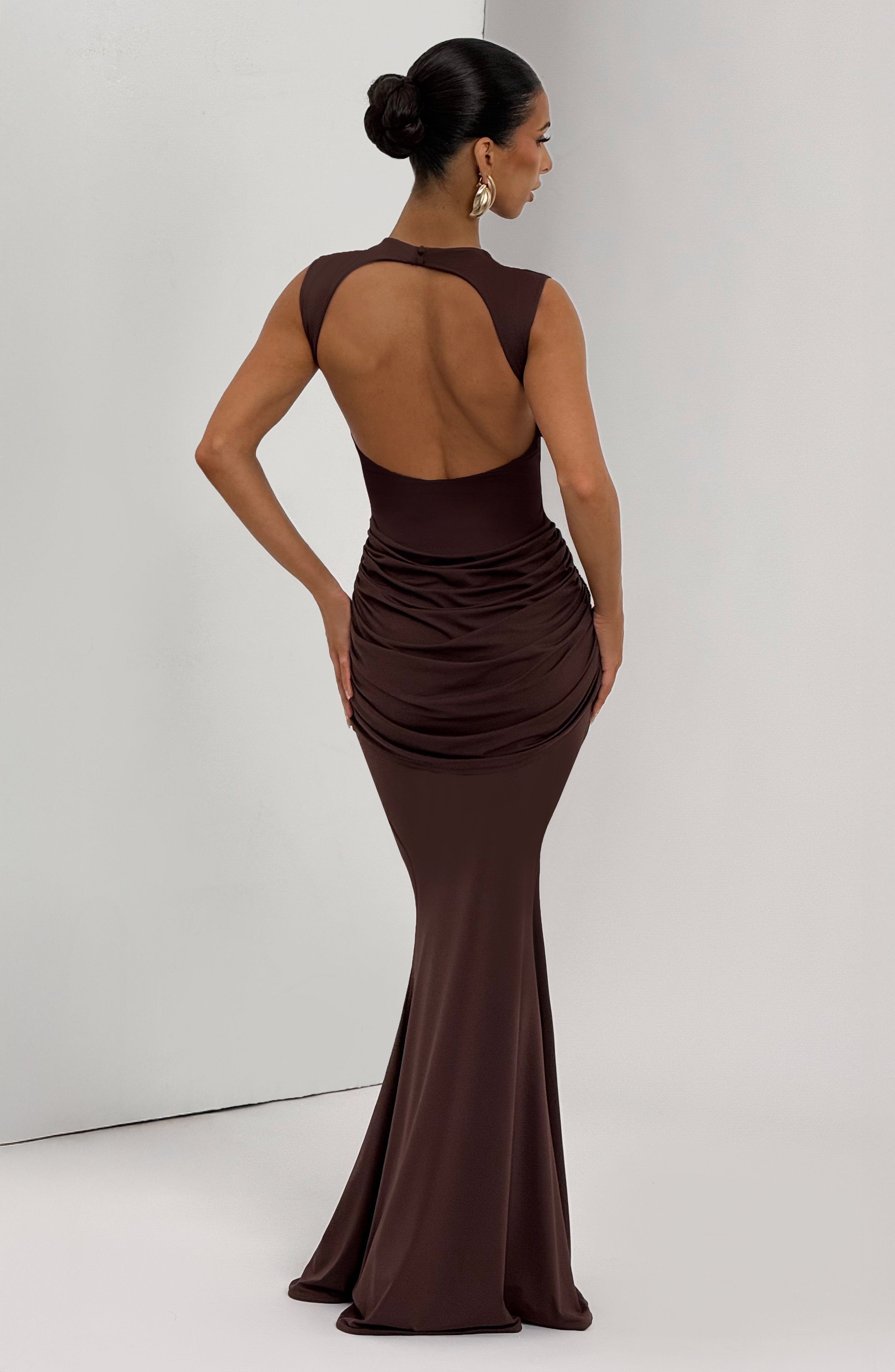 Lorenza Maxi Dress - Plum Brown