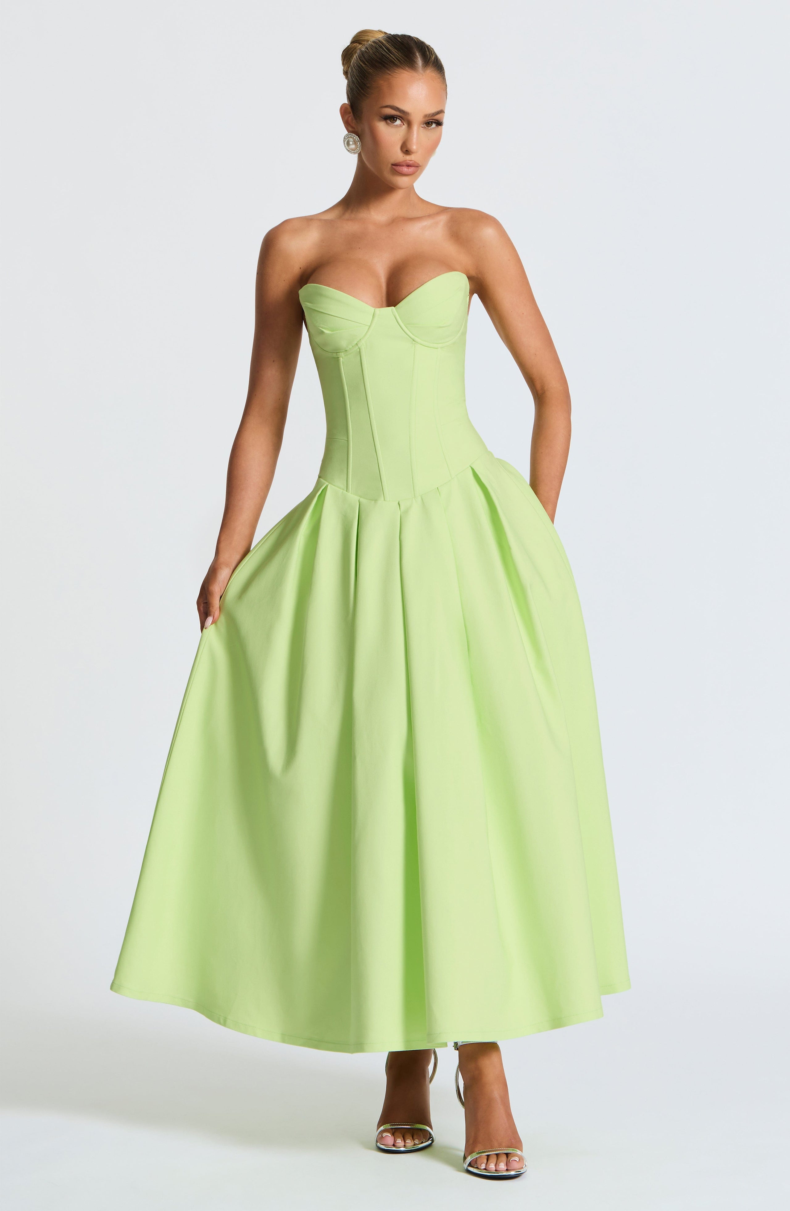 Salma Midi Dress - Lime