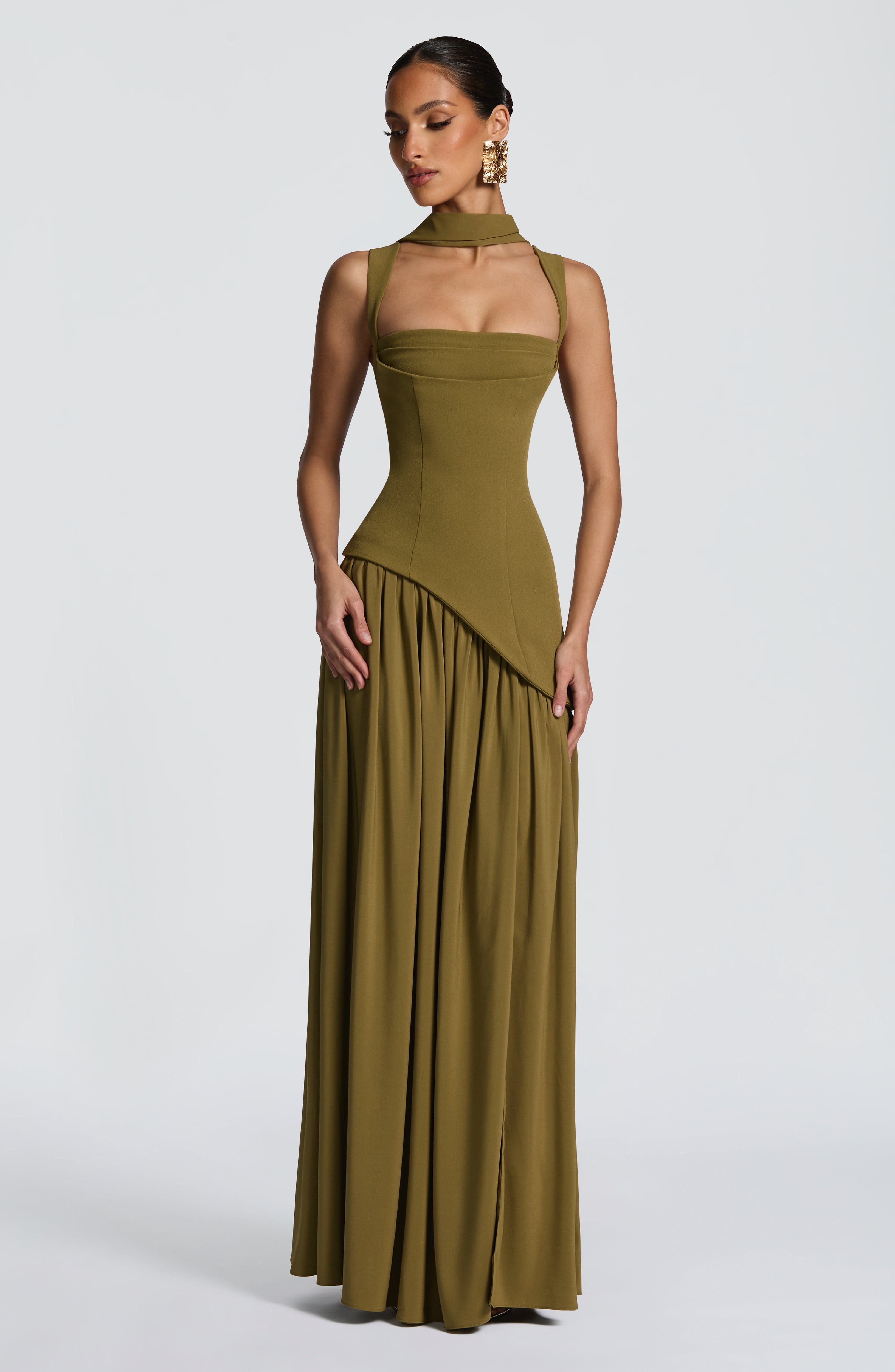 Tullulah Maxi Dress - Deep Olive