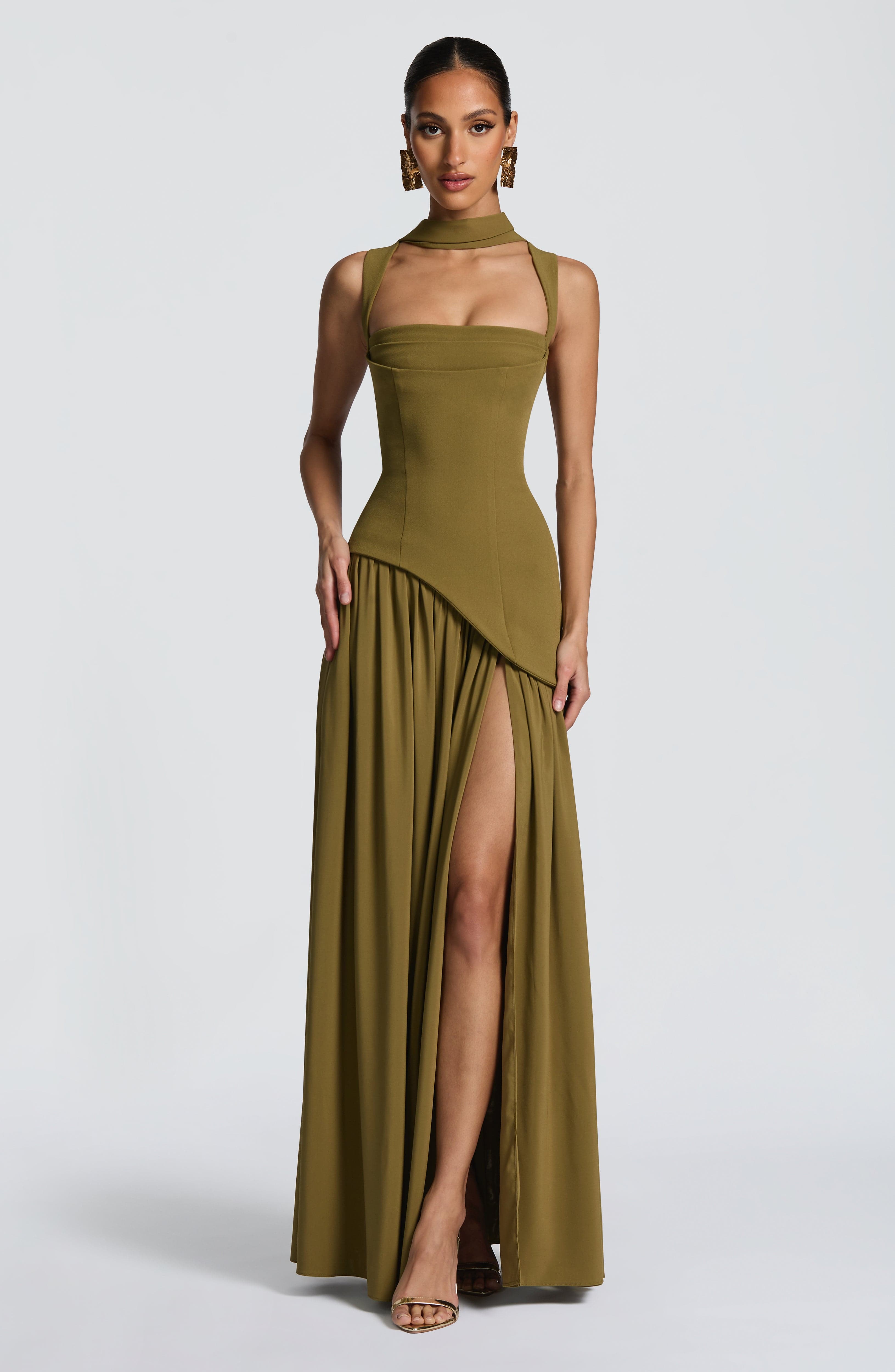 Tullulah Maxi Dress - Deep Olive